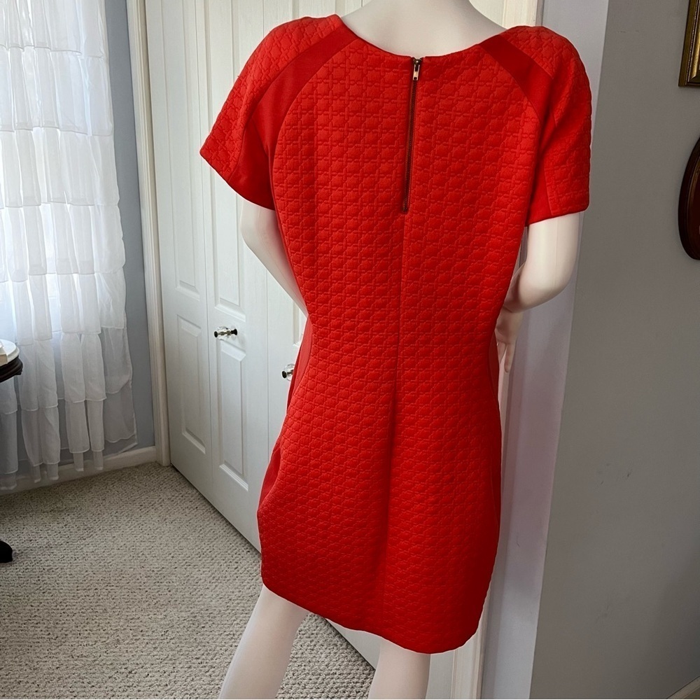 Sharagano orange coral sheath dress. Size 12 - Picture 3 of 6